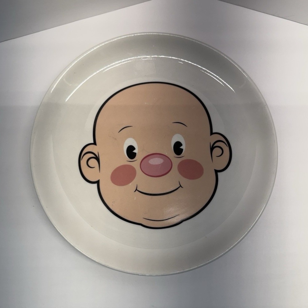 Fred Plays With His Food Ceramic Decorative Plate, White Face Design, Glossy